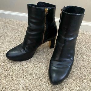 Nine West black leather heeled boots